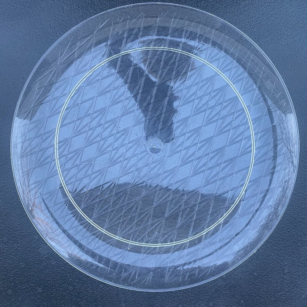 3 Clear Plastic Tray Plates 14 in x 14 in